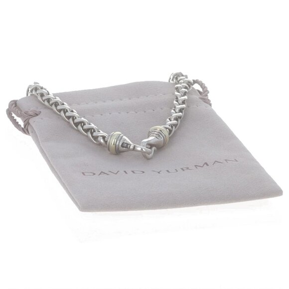 David Yurman 6mm Wheat Chain Necklace 16 3/4" - Sterling Silver 925 Yellow 14k - Picture 8 of 8